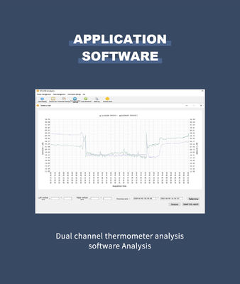 -80-400 PT100 PT1000 Dual Channel NTC Thermometer Cinza Sonda de Resistência de Platina 185g