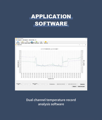 Monitor Digital Dual Channel NTC Thermometer Data Logger Cinza com caixa de proteção