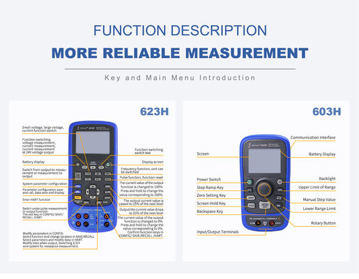 Dois canais independentes Input Output Process Calibrator 208*95*45mm 610g 0,01% Precisão