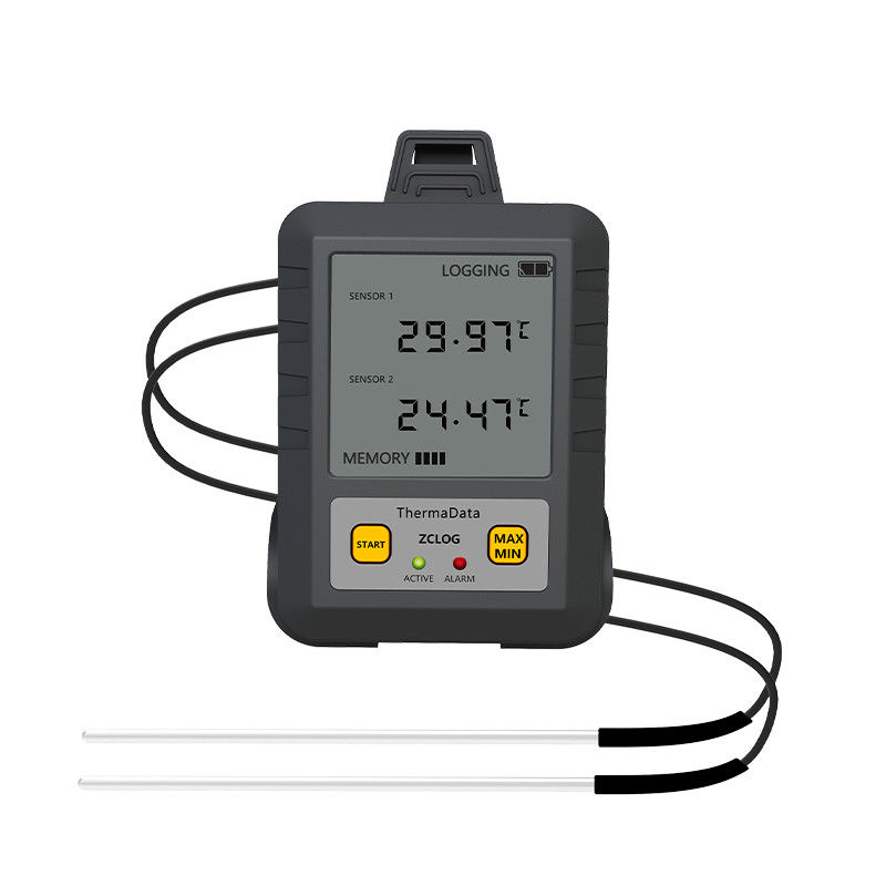 ODM Suporte Alimentos Medicina Armazenamento Frigorífico Monitor de temperatura Dual Channel RTD Platina Resistência Data Logger