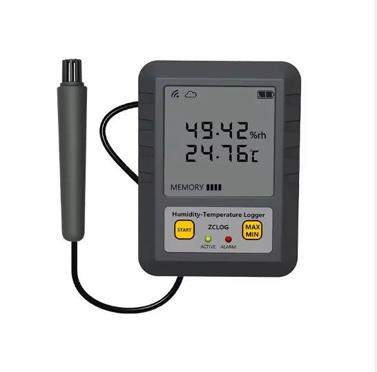 Indústria Farmacêutica Display WIFI LCD Registador de dados de temperatura e umidade com sensor 97*72*31mm